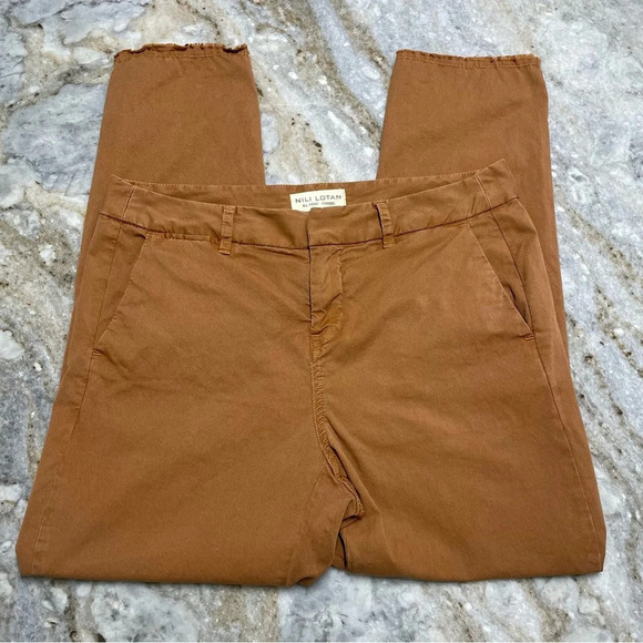 Nili Lotan Montauk Pant in Whiskey Raw Hem size 4 - Picture 7 of 16